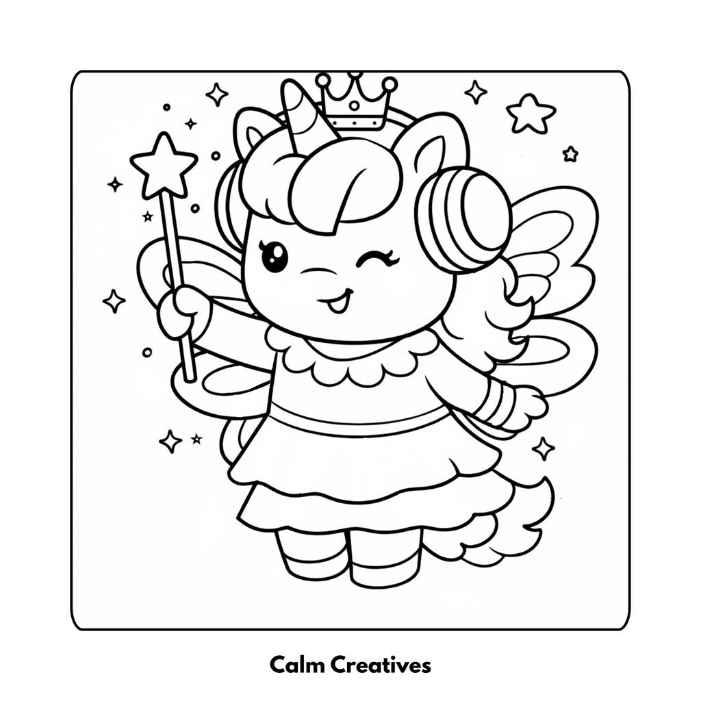 Retro Unicorns Colouring Book – Instant Digital Download | 80s Adult Colouring Pages