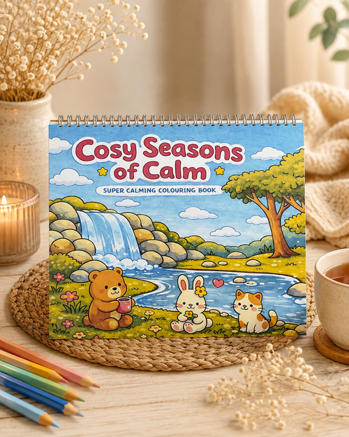Cosy Seasons Colouring Book – Spiral-Bound Adult Colouring for Relaxation & Calm